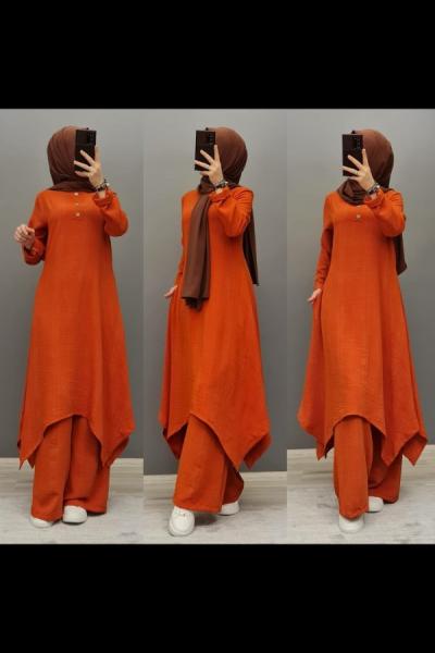 Yeni Model Ekose Takımım  Turuncu