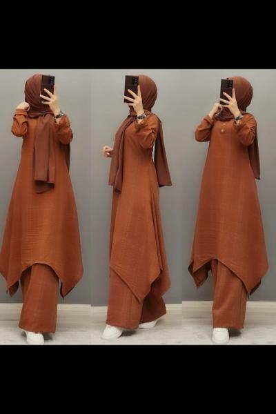 Yeni Model Ekose Takımım  Acı Kahve