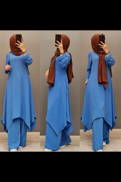 Yeni Model Ekose Takımım  Mavi