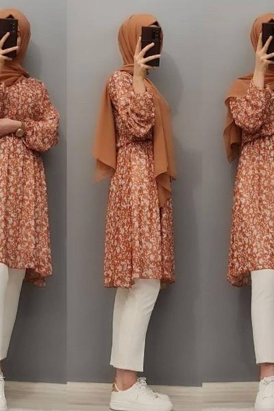 Yeni Model Şifon Tuniğim Taba