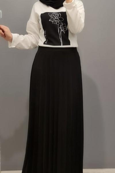 Yeni Model Etekli Takımım Siyah