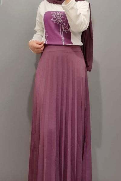 Yeni Model Etekli Takımım Mor