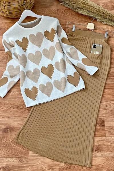 Yeni Model Triko Takımım Camel