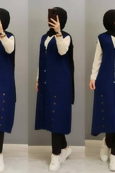 Yeni Model Yeleğim Saks Mavisi