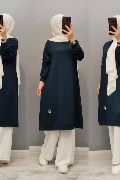 Yeni Model 3 İplik Tuniğim Zümrüt