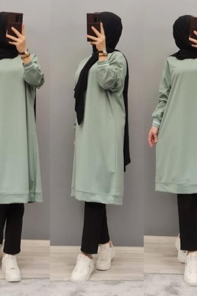 Yeni Model 3 iplikli Tunik Fıstık Yeşili