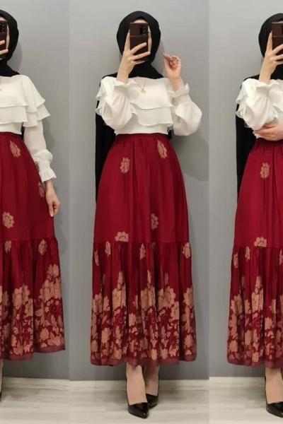 Yeni Model Eteğim Bordo