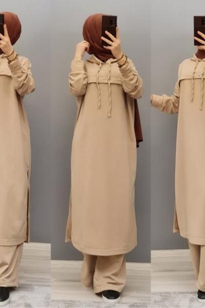 Yeni Model Eşofman Takımım Krem