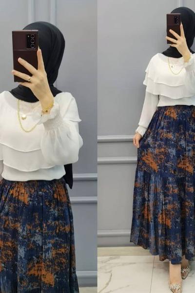 Yeni Model Eteğim Mavi