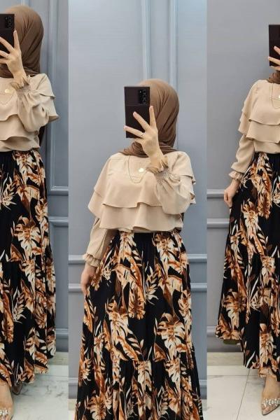 Yeni Model Eteğim  Siyah Kahverengi