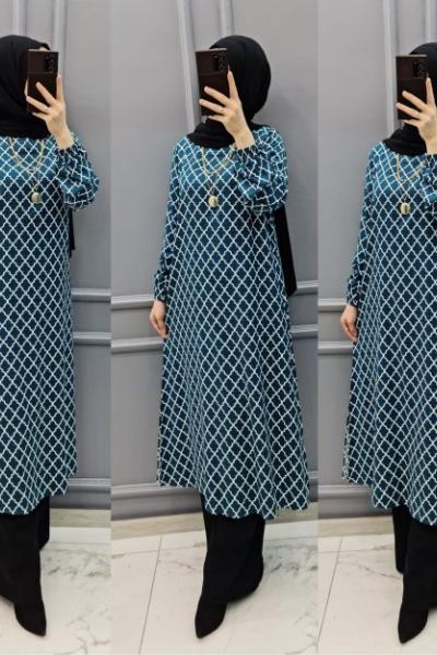 Yeni Model Büyük Beden Tuniğim Mint Yeşili