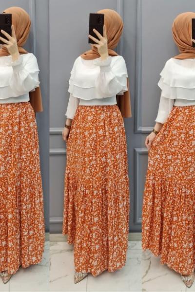 Yeni Model Eteğim  Turuncu