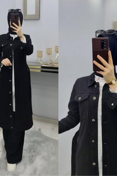 Yeni Model Spor Püsküllü Kot Kap Siyah