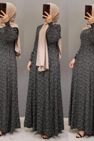 Yeni Model Viskon Elbisem Siyah