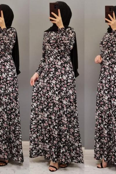 Yeni Model Viskon Elbisem  Siyah