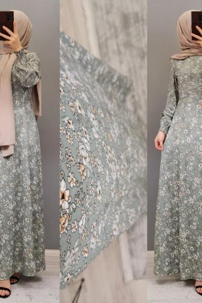 Yeni Model Viskon Elbisem  Yeşil