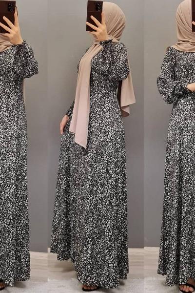 Yeni Model Viskon Elbisem  Siyah Yasemin