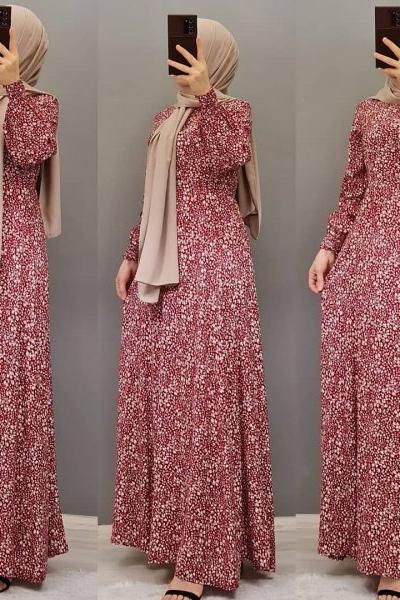 Yeni Model Viskon Elbisem  Kırmızı