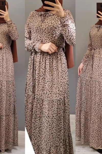 Yeni Model Şifon Elbisem Vizon