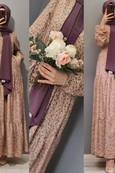 Yeni Model Cepli Elbisem Pudra