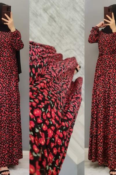 Yeni Model Cepli Elbisem Bordo