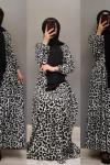 Yeni Model Leopar Elbisem Siyah Beyaz