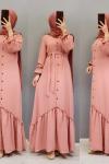 Yeni Model Ayrobin Elbisem Pembe