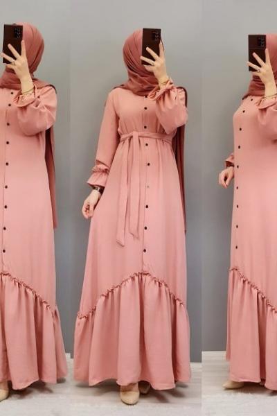 Yeni Model Ayrobin Elbisem Pembe