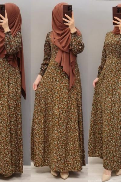 Yeni Model Viskon Elbisem Haki