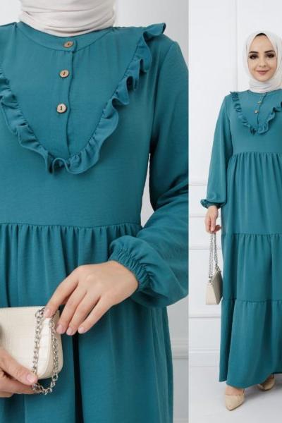 Yeni Model Ayrobin Elbisem Mint Yeşili