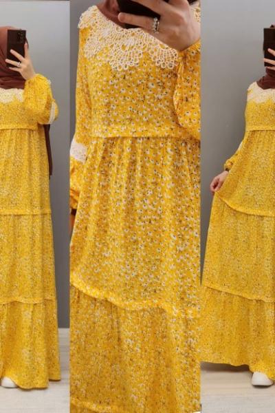 Yeni Model Çalıkuşu Elbisem Sarı