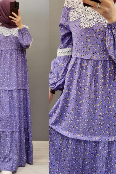 Yeni Model Çalıkuşu Elbisem Lila