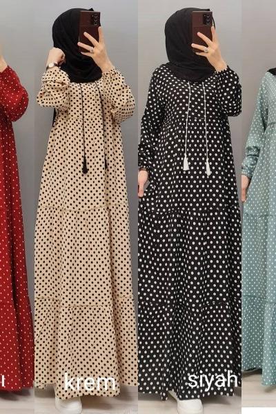 Yeni Model Puanlı Elbisem Mint Yeşili