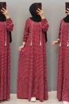 Yeni Model Puanlı Elbisem Mürdüm