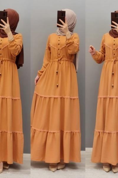 Yeni Model Ayrobin Elbisem Somon