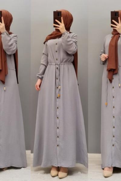 Yeni Model Ayrının Elbisem Açık Gri