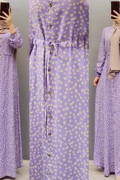 Yeni Model Viskon Elbisem Lila