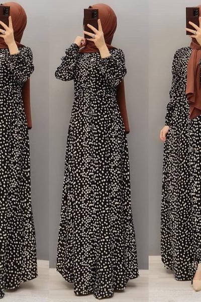 Yeni Model Viskon Elbisem Siyah