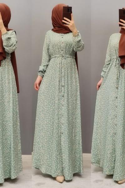 Yeni Model Viskon Elbisem Yeşil