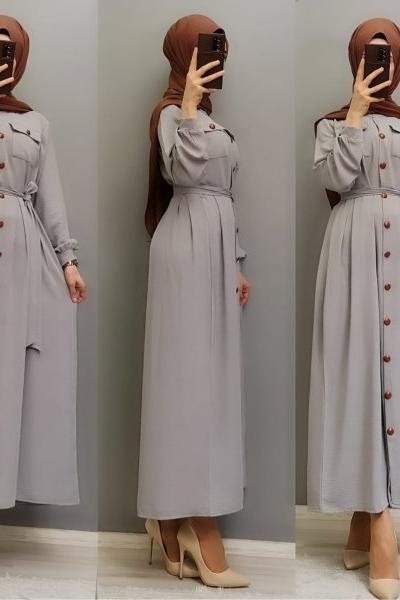 Yeni Model Bedis Elbisem Açık Gri