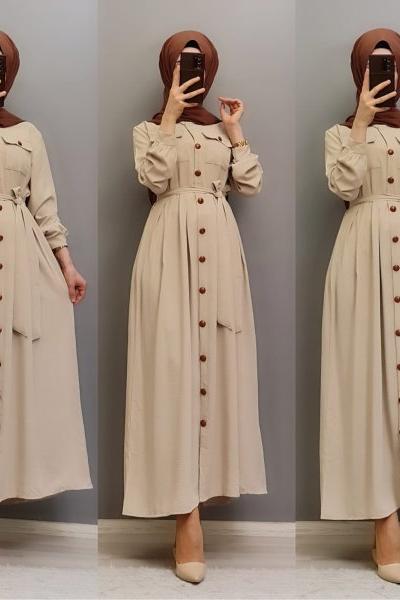 Yeni Model Bedis Elbisem Krem