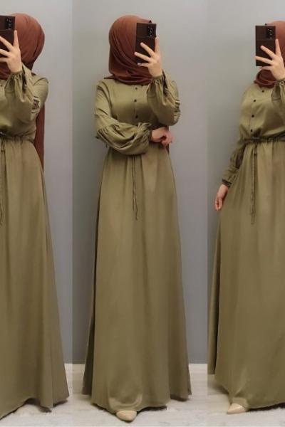 Yeni Model Koton Elbisem Haki