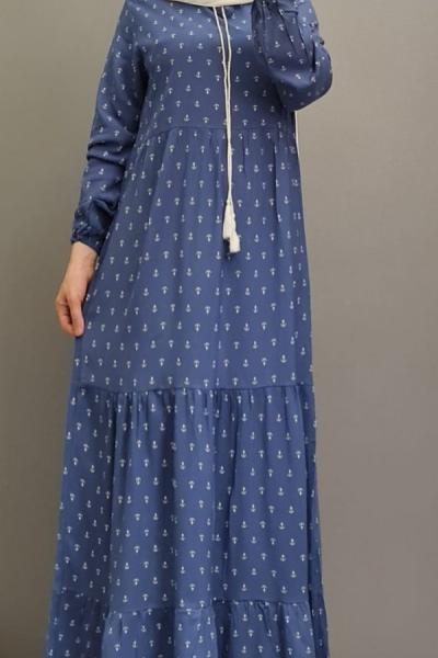 Yeni Model Viskon Elbisem Mavi