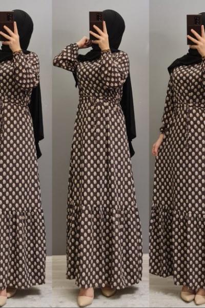 Yeni Model Krep Elbisem Mürdüm