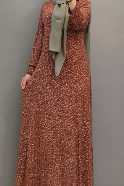 Yeni Model Penye Elbisem Kiremit