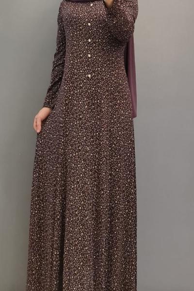 Yeni Model Penye Elbisem Mürdüm