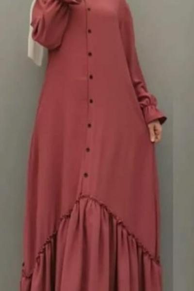 Yeni Model Ayrobin Elbisem Gül