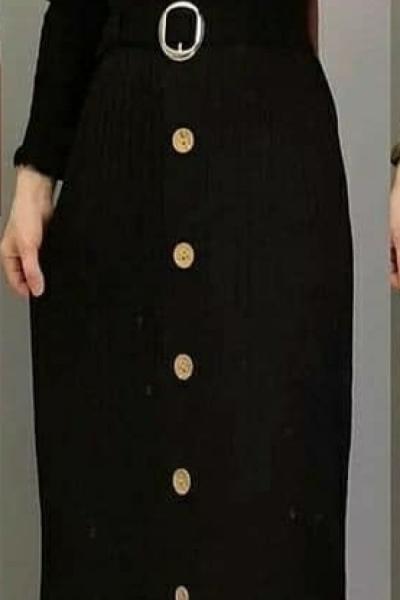 Yeni Model Triko Elbisem Siyah