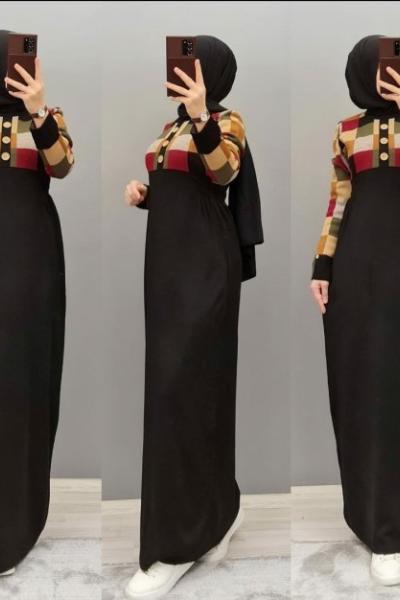 Yeni Model Triko Elbisem Siyah