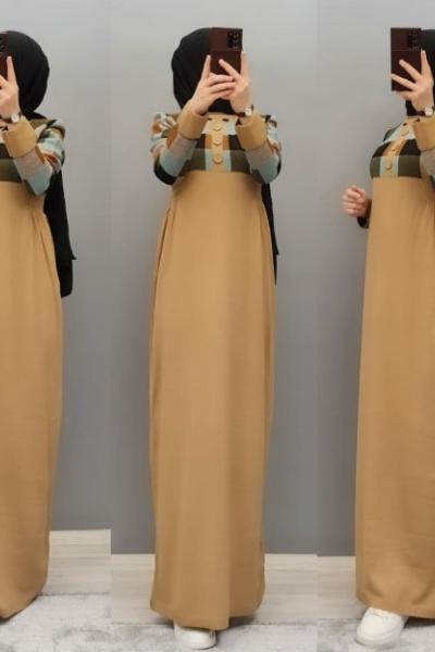 Yeni Model Triko Elbisem Camel